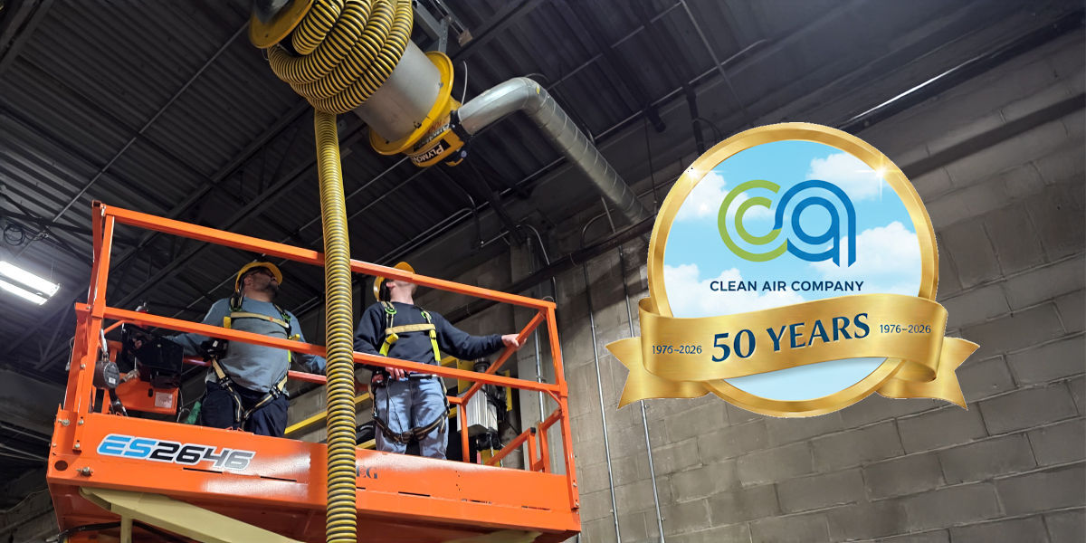 Clean Air Company celebrates 50 years of engineering safer industrial environments, delivering trusted air-quality and dust-collection solutions since 1976.
