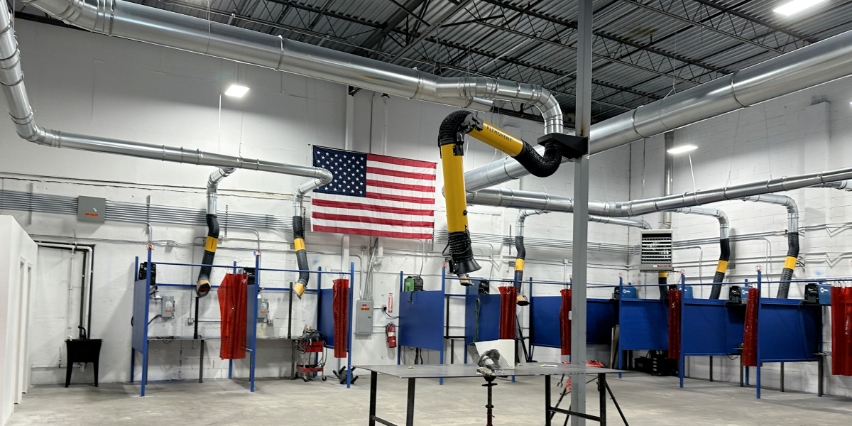 Welding Fume Extraction System Installed at AmeriArc’s welding classroom in Englewood, New Jersey